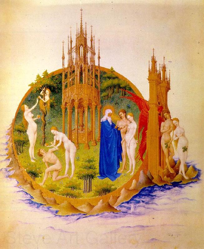 LIMBOURG brothers The Fall and the Expulsion from Paradise Spain oil painting art